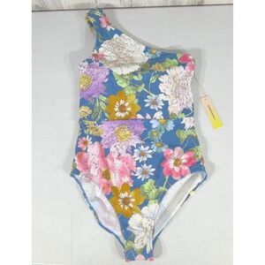 summersalt Blue Floral One-Shoulder One-Piece Swimsuit